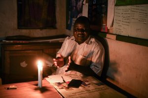 Traditional Authority Kasakulatalks to Sunny Money staff in his office