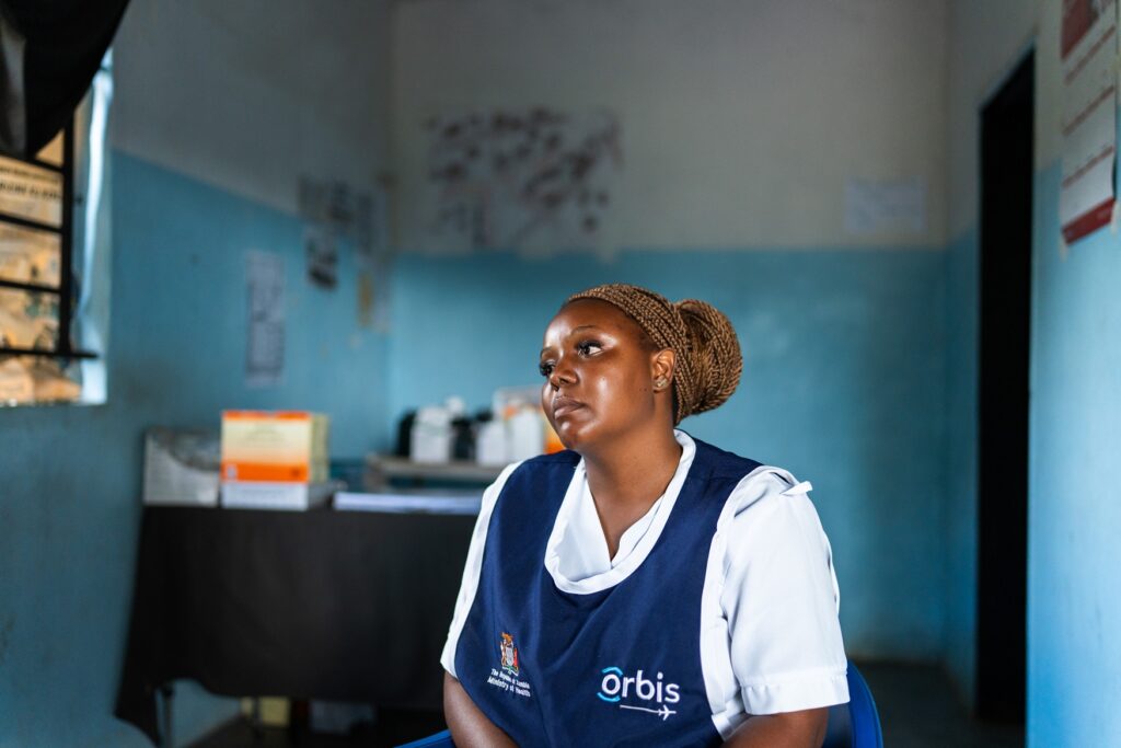 Cleopatra Maambo, a nurse at Ndubulula Health Post, being interviewed by the SunnyMoney team at the facility in Kantyatya Village.